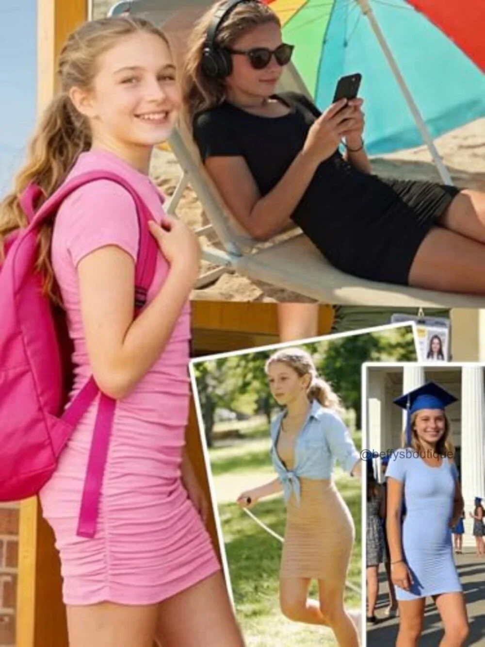 Girls Bodycon Dress Ruched Pencil Short Sleeve Summer Casual Fitted Mini Dress